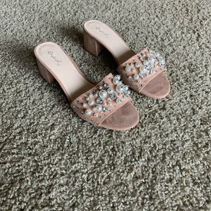 Nude Qupid Pearl Mules